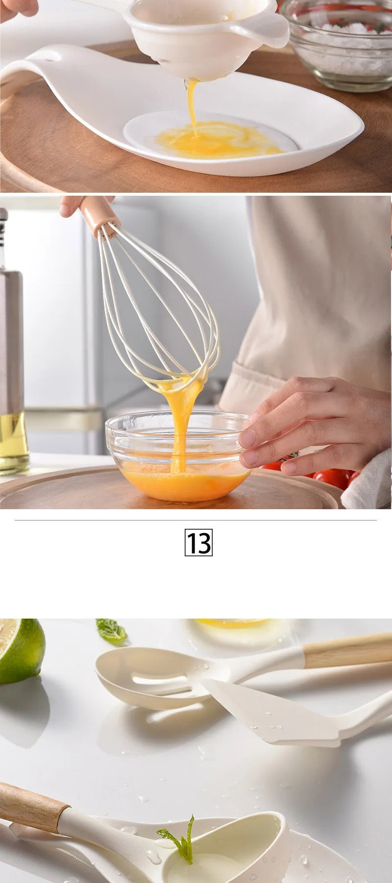 14Pcs Heat Resistant Silicone Kitchenware Cooking Utensils