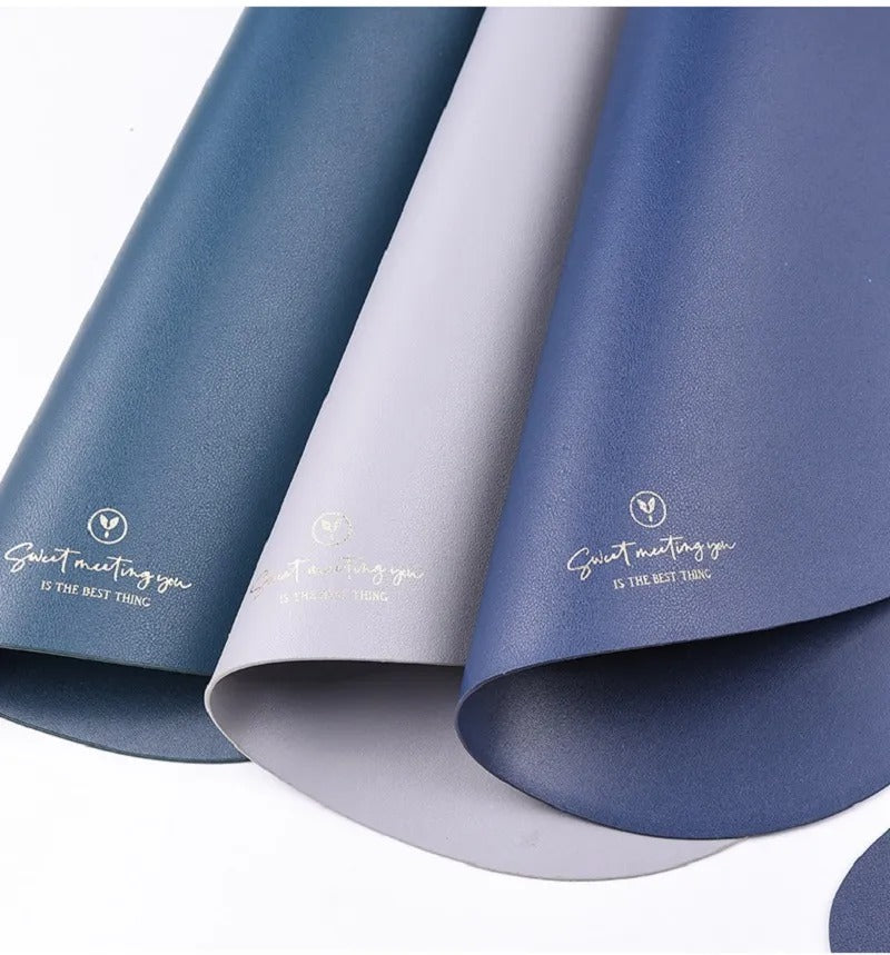 Leather Set Place Mats + Coaster Cup Mat