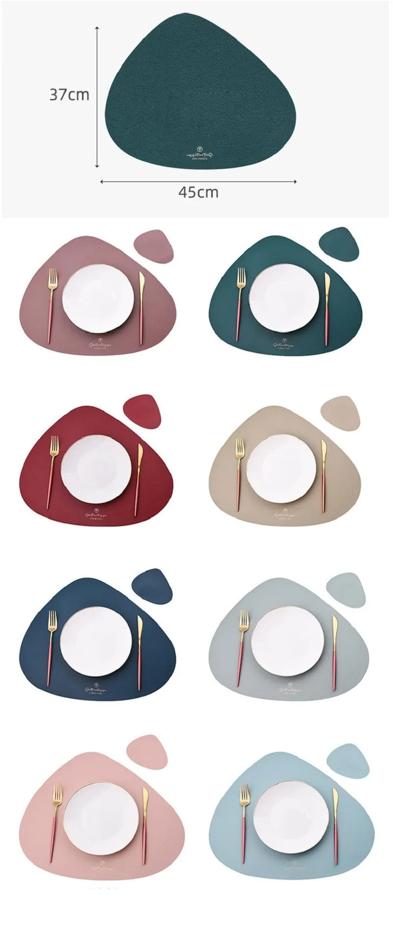 Leather Set Place Mats + Coaster Cup Mat