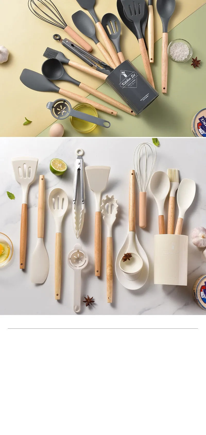 14Pcs Heat Resistant Silicone Kitchenware Cooking Utensils