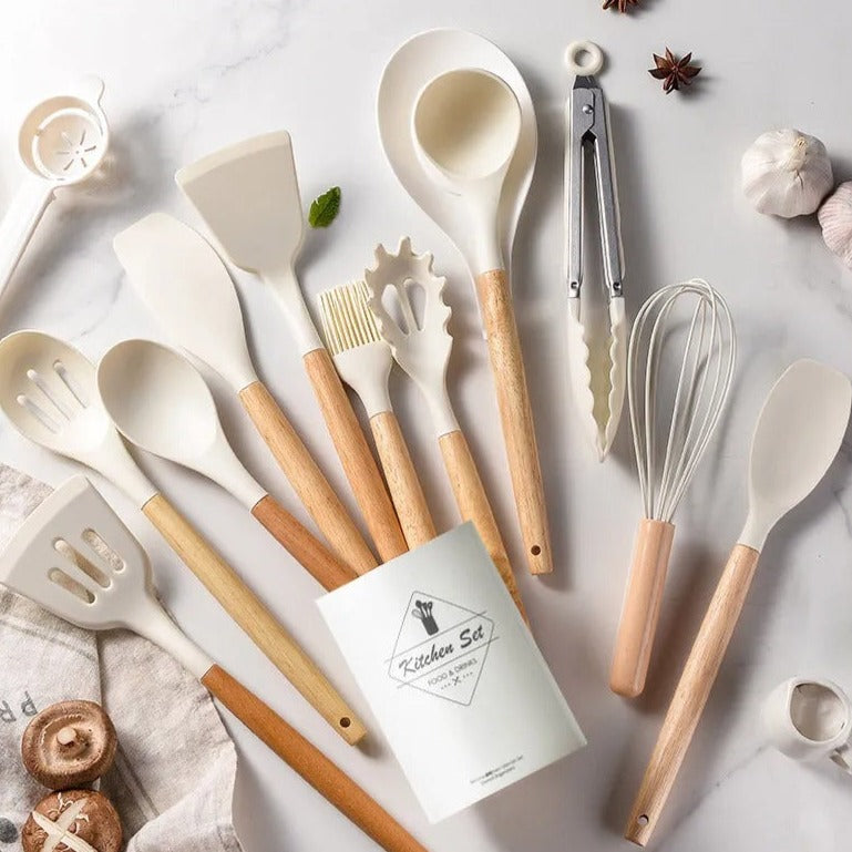 14Pcs Heat Resistant Silicone Kitchenware Cooking Utensils