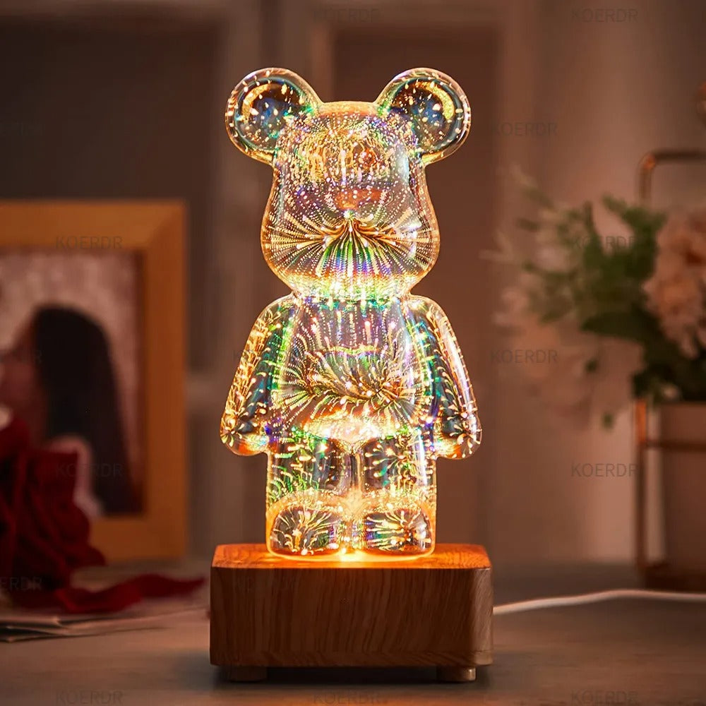 3d Fireworks Bear Lamp