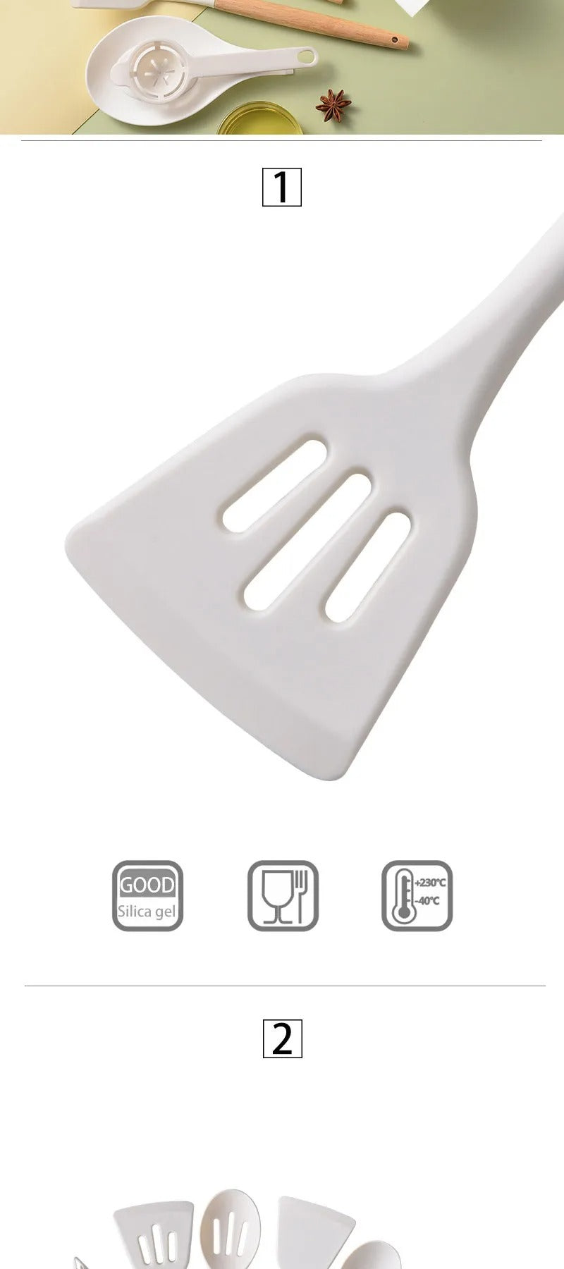 14Pcs Heat Resistant Silicone Kitchenware Cooking Utensils