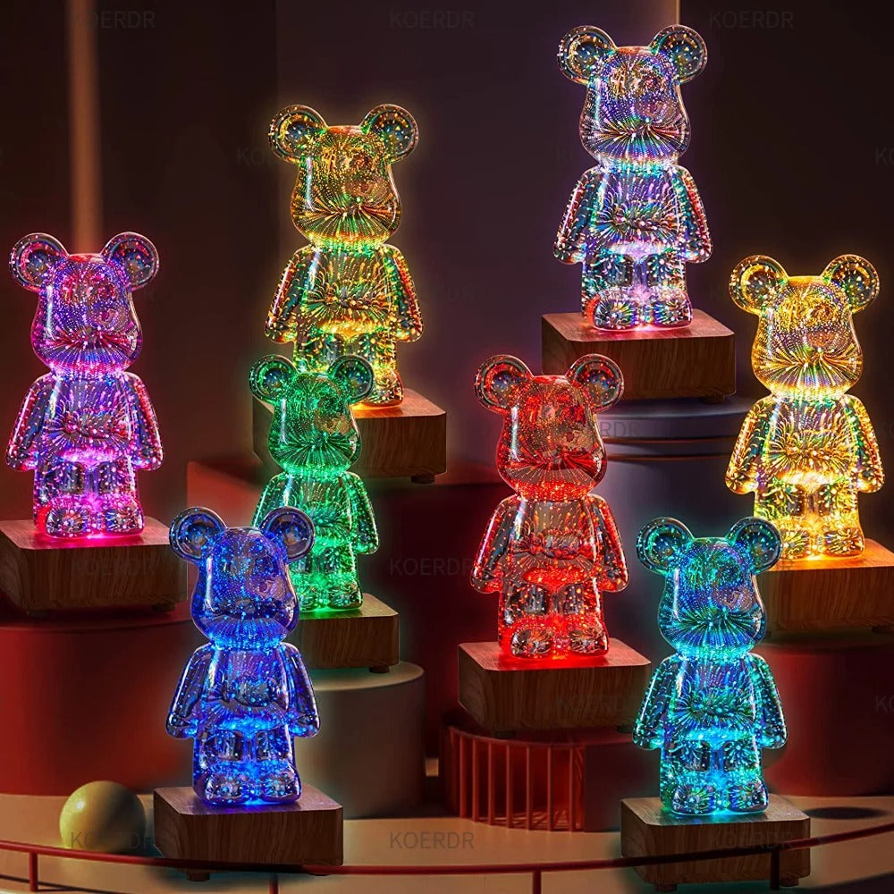 3d Fireworks Bear Lamp