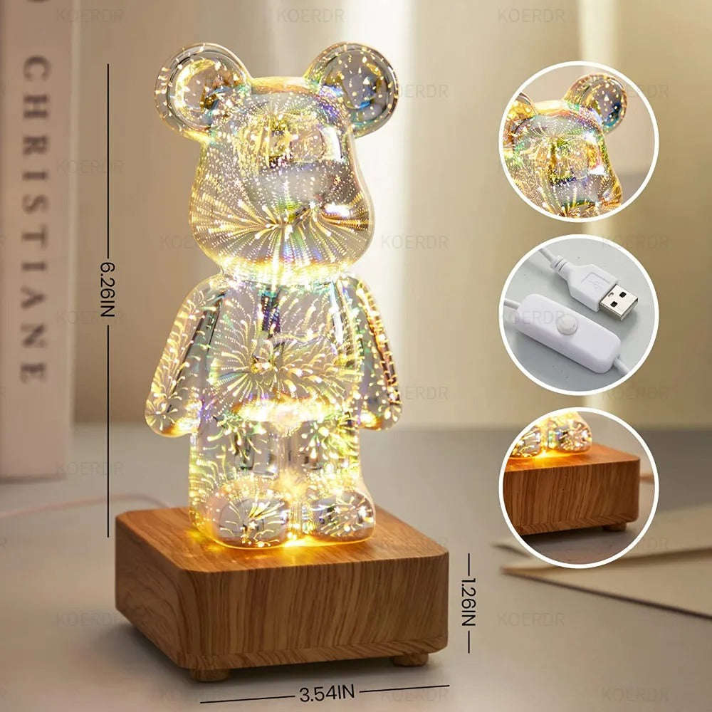 3d Fireworks Bear Lamp