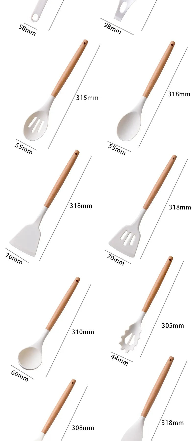 14Pcs Heat Resistant Silicone Kitchenware Cooking Utensils