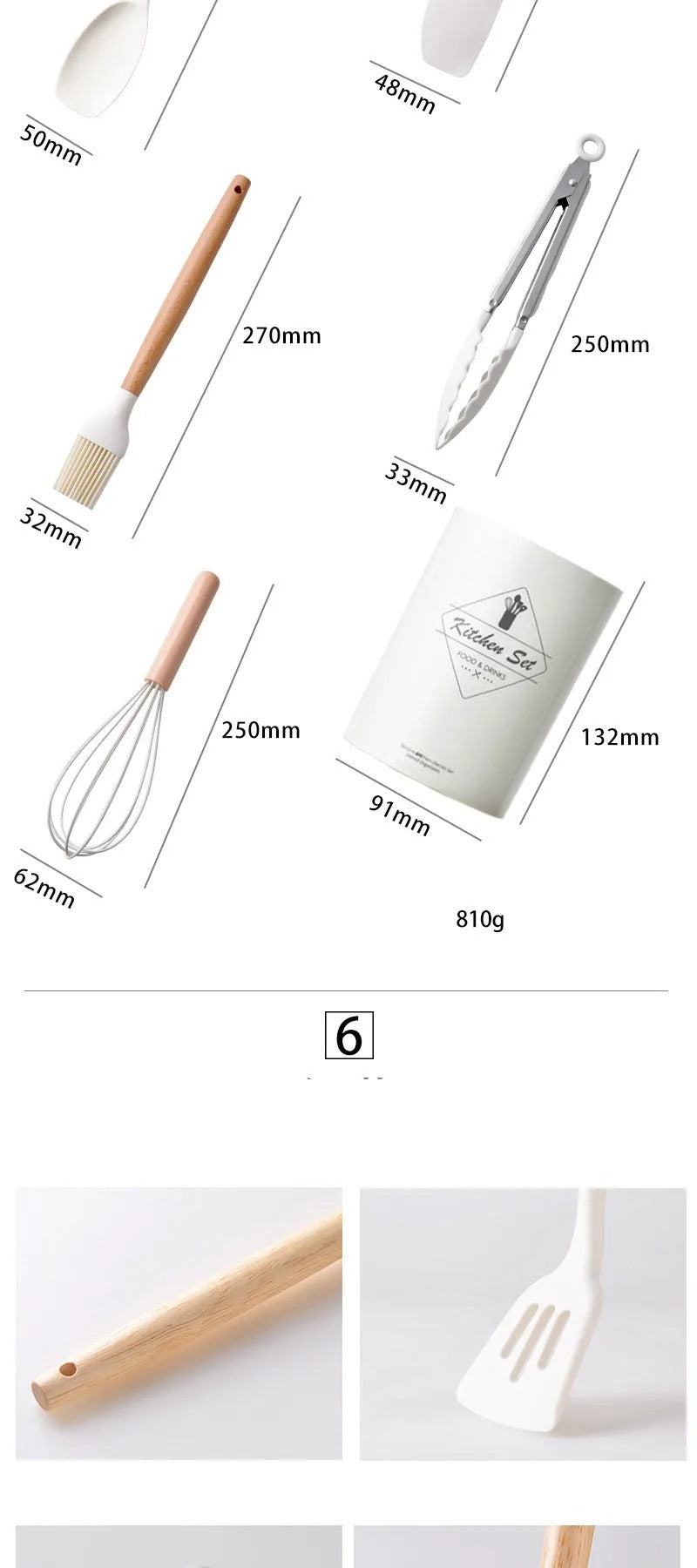 14Pcs Heat Resistant Silicone Kitchenware Cooking Utensils