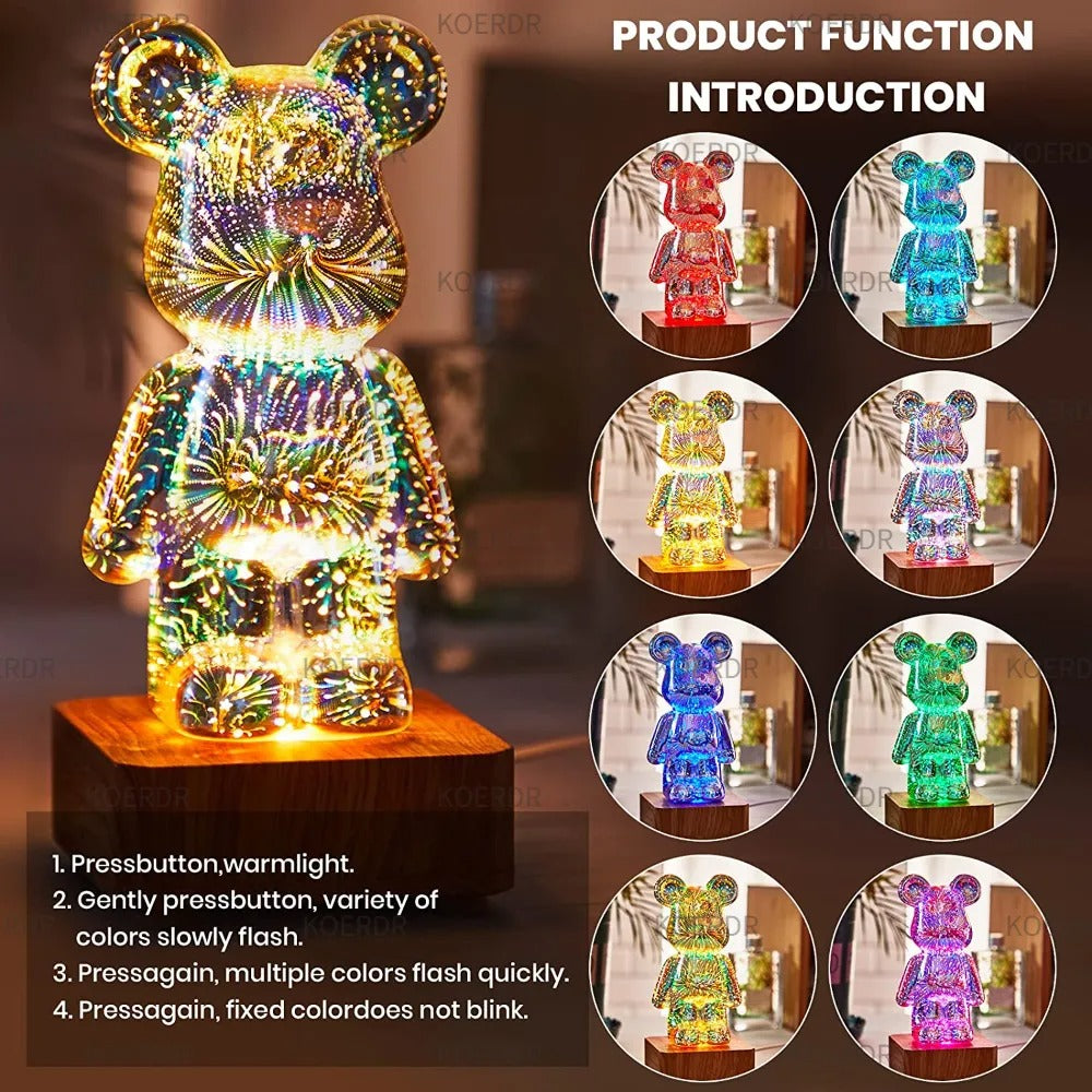 3d Fireworks Bear Lamp