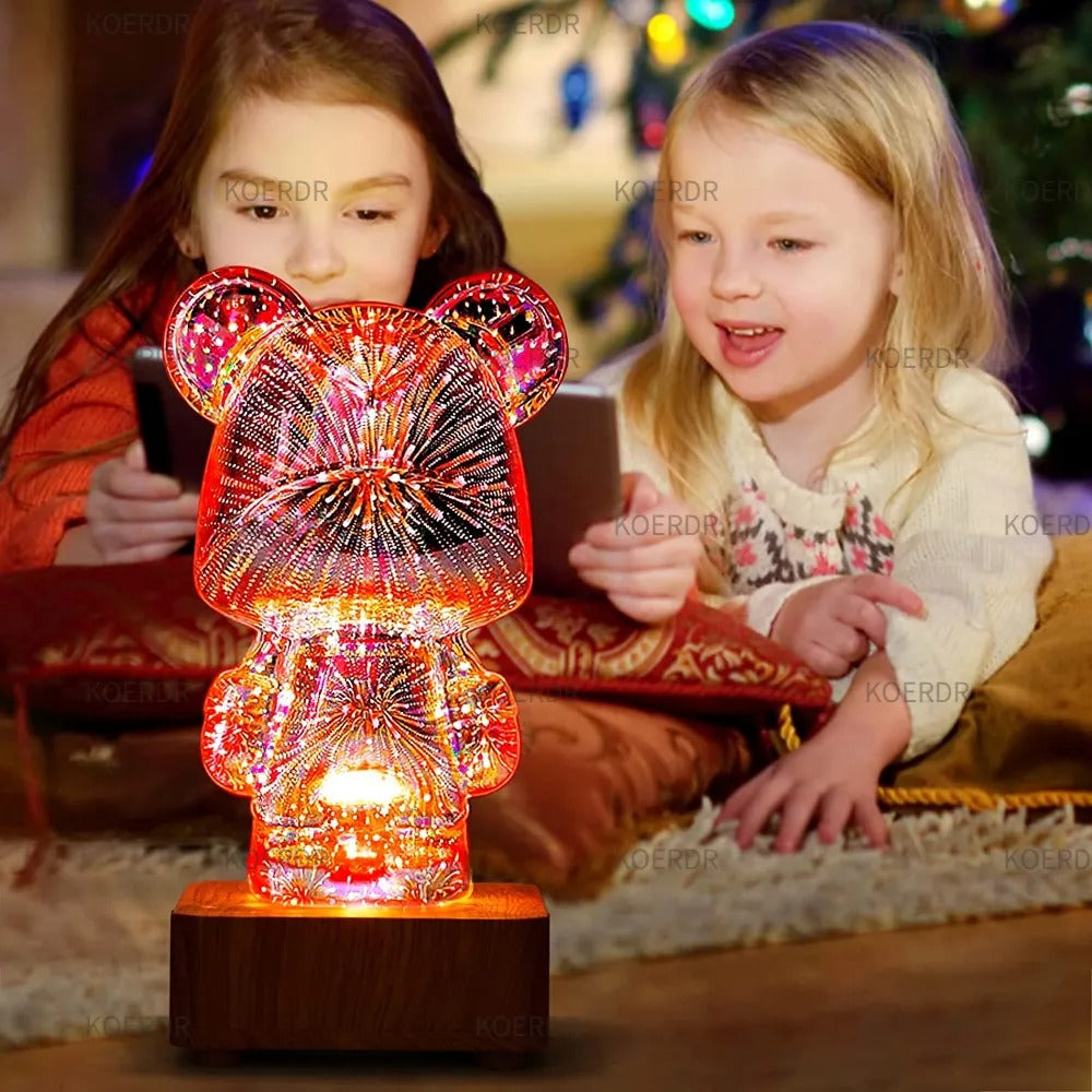 3d Fireworks Bear Lamp