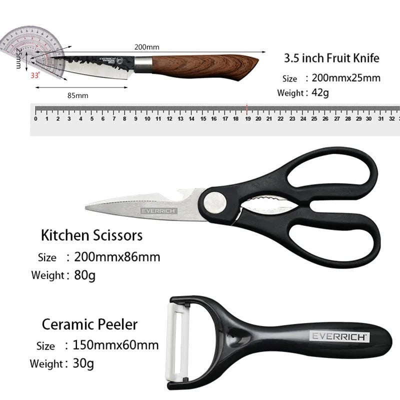 Stainless Steel Kitchen Knives Set & Tools