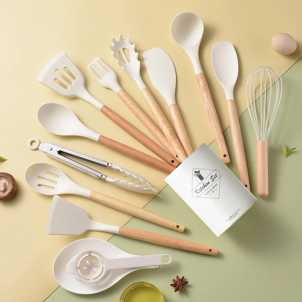 14Pcs Heat Resistant Silicone Kitchenware Cooking Utensils