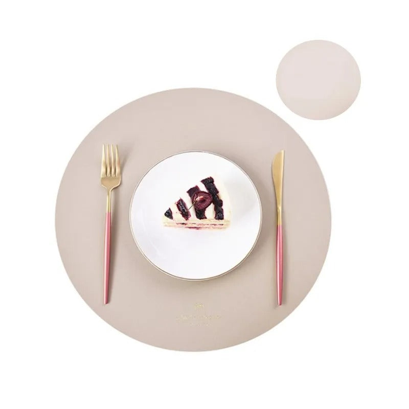 Leather Set Place Mats + Coaster Cup Mat