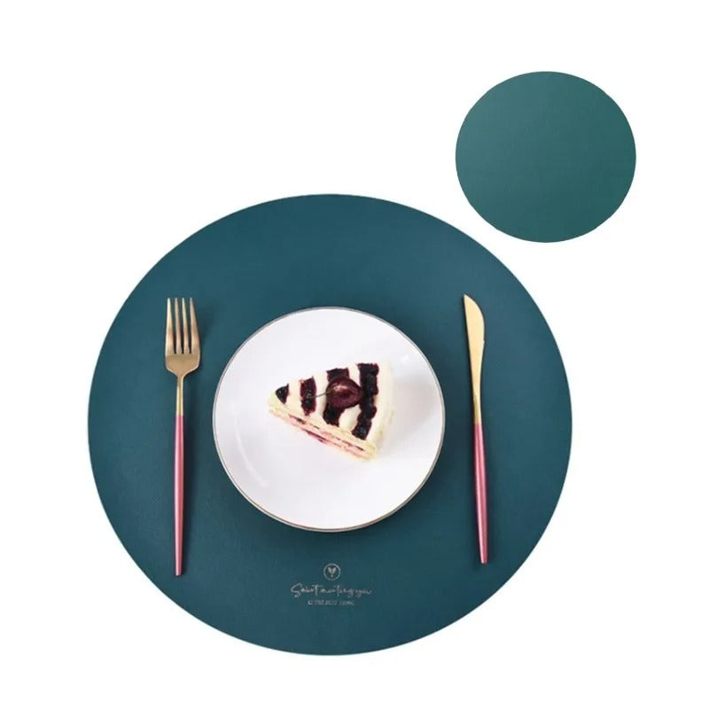 Leather Set Place Mats + Coaster Cup Mat