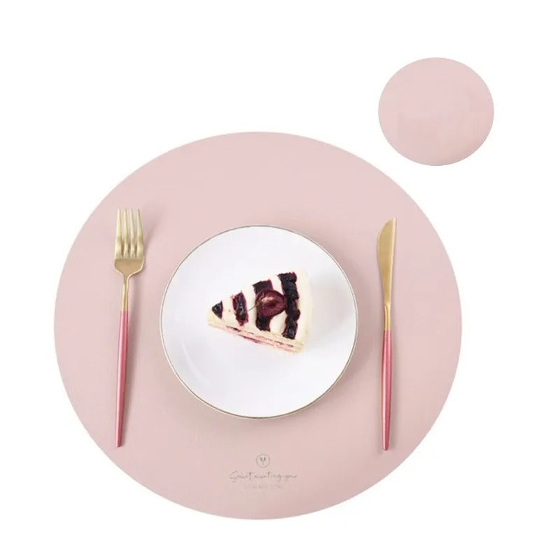 Leather Set Place Mats + Coaster Cup Mat
