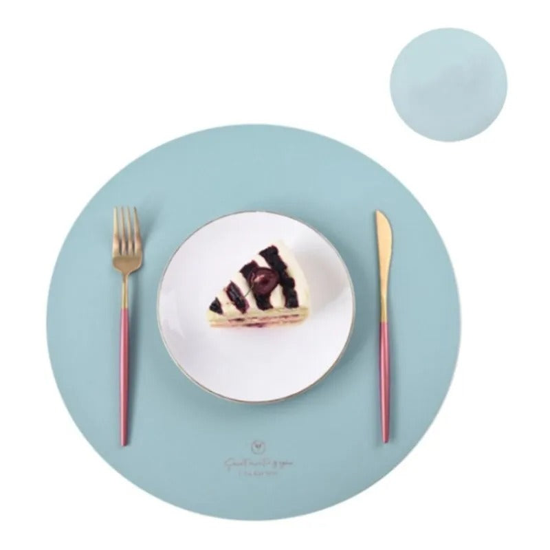 Leather Set Place Mats + Coaster Cup Mat