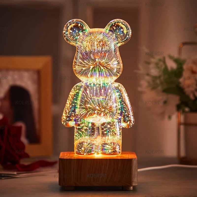 3d Fireworks Bear Lamp