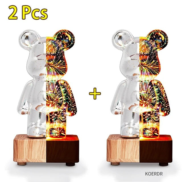 3d Fireworks Bear Lamp