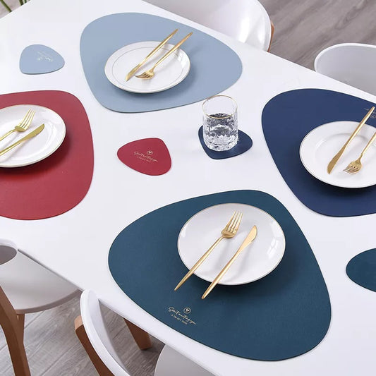Leather Set Place Mats +  Coaster Cup Mat