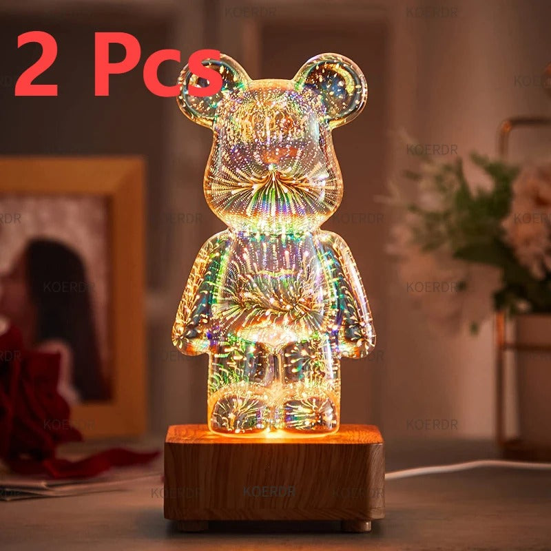3d Fireworks Bear Lamp